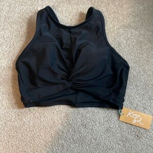Kona Sol black longline bikini top